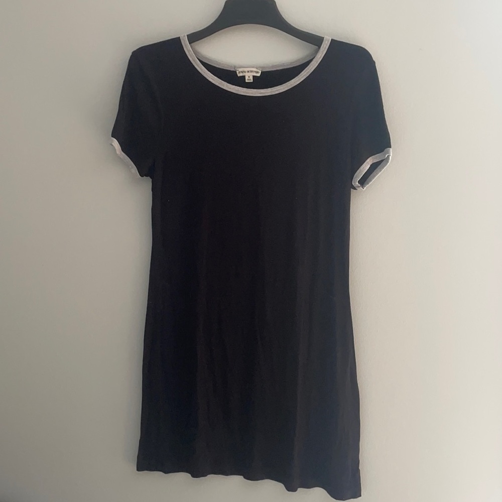 Black dress with gray detail border